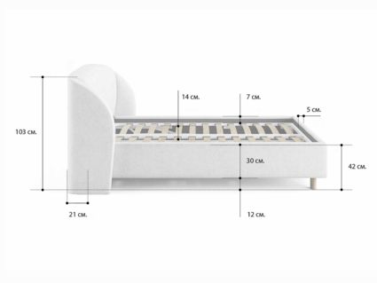 Кровать Сонум Valencia Кашемир Горчичный 140х200