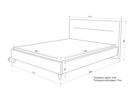 Кровать Sontelle Style Briva Luxa Milk 160х190